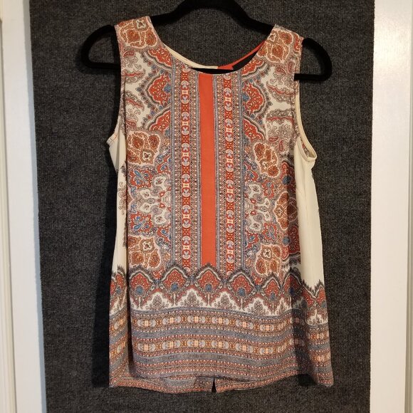 Cynthia Rowley Patterned Sleeveless Blouse size Small - Picture 1 of 9